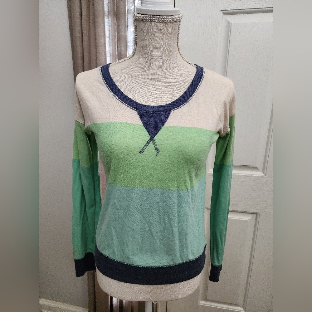 Poof! Colorblock Sweater with Navy Trim